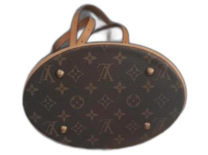 Bucket Borsa a secchiello Louis Vuitton Monogram Marrone Scuro Pelle - vista 3