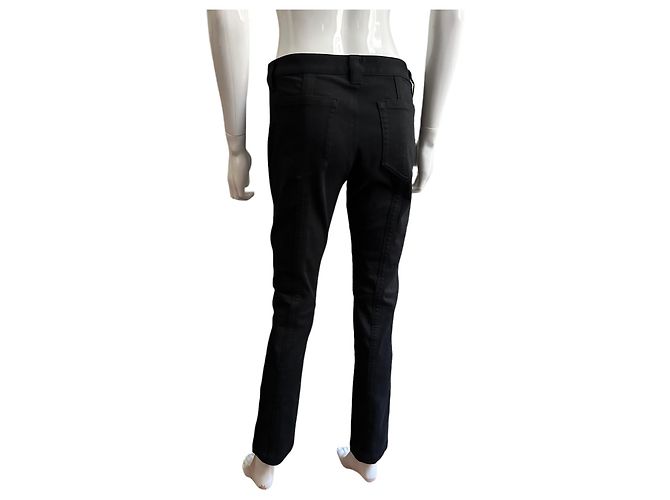 Issey Miyake Pantalón corsé de denim de algodón negro - vista 11