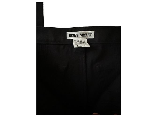 Issey Miyake Pantalón corsé de denim de algodón negro - vista 4