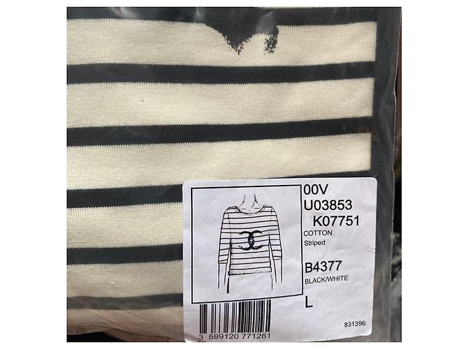 CHANEL Top a righe con logo Taglia S/M - **SUPER RARO**. Nuovo di zecca - vista 12