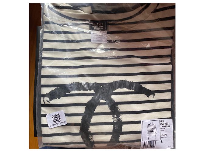 CHANEL Top a righe con logo Taglia S/M - **SUPER RARO**. Nuovo di zecca - vista 13