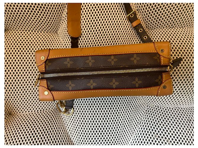 Borsa Louis Vuitton Soft Trunk Marrone in Tela - vista 9