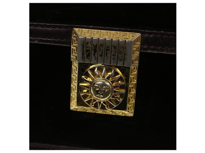 VERSACE Handtasche Lackleder Braun Auth yb126 - Ansicht 10