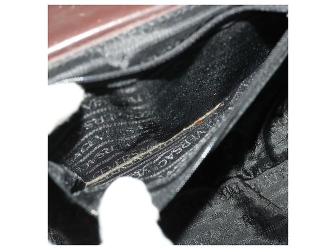 VERSACE Handtasche Lackleder Braun Auth yb126 - Ansicht 12