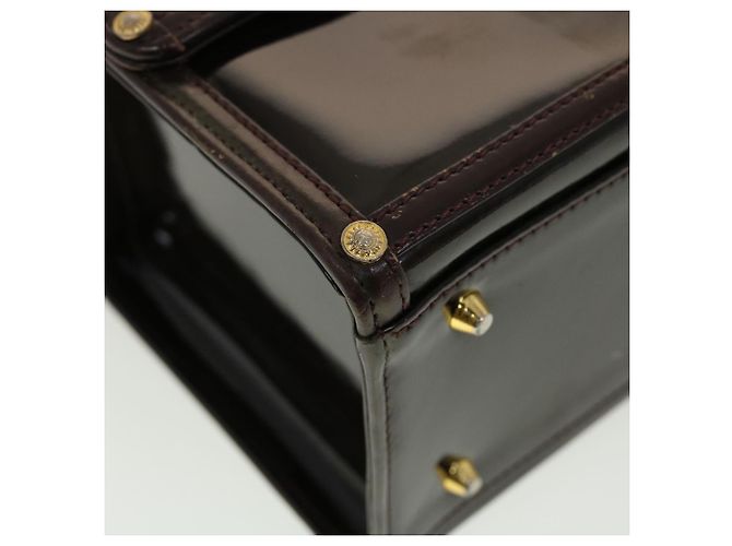 VERSACE Handtasche Lackleder Braun Auth yb126 - Ansicht 14