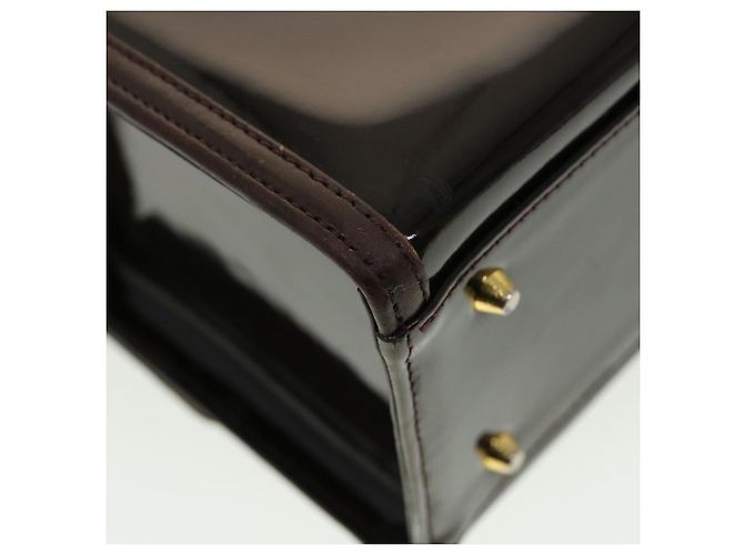 VERSACE Handtasche Lackleder Braun Auth yb126 - Ansicht 16