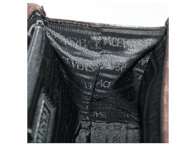 VERSACE Handtasche Lackleder Braun Auth yb126 - Ansicht 18