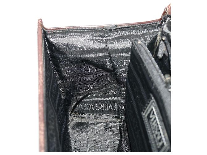 VERSACE Handtasche Lackleder Braun Auth yb126 - Ansicht 19