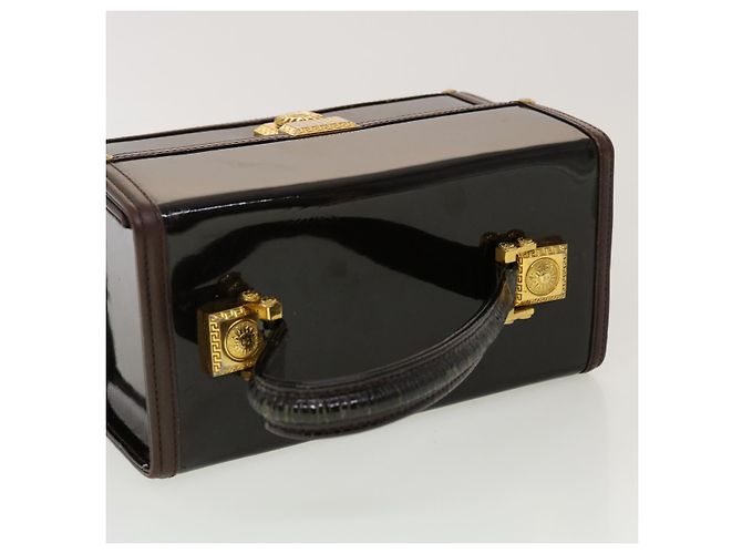 VERSACE Handtasche Lackleder Braun Auth yb126 - Ansicht 6