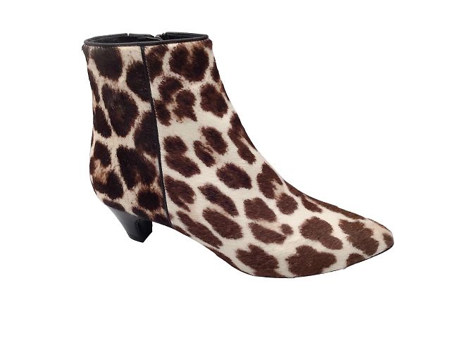 Barbara Bui Ivory / Brown Leopard Printed Calf Hair Ankle Boots - view 2