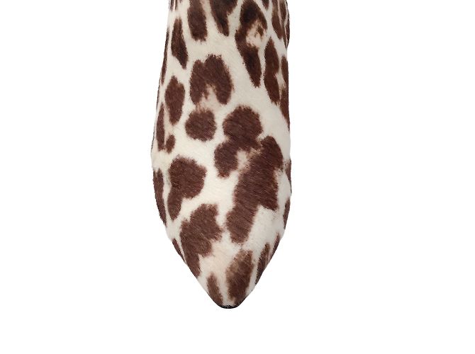 Barbara Bui Ivory / Brown Leopard Printed Calf Hair Ankle Boots - view 5