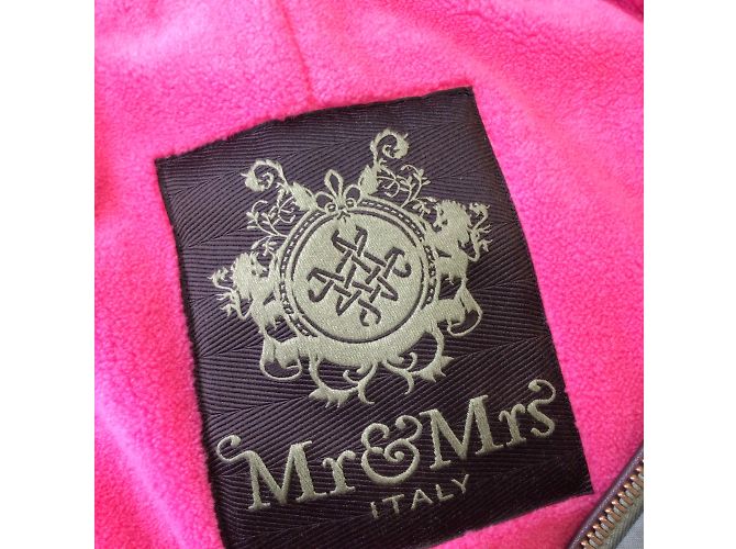 Mr & Mrs italy Senhor e Senhora Itália Verde / Casaco parka de algodão com capuz e pele rosa - vista 4