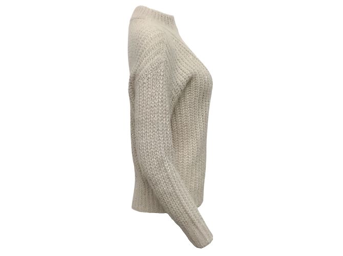 Peserico Grey Metallic Half Zip Sweater - vue 2