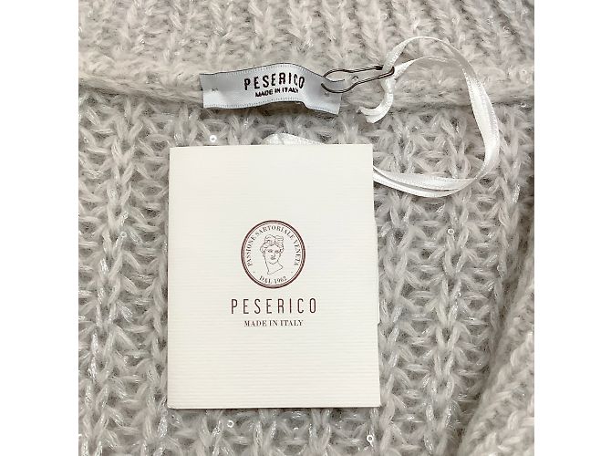 Peserico Grey Metallic Half Zip Sweater - vue 4