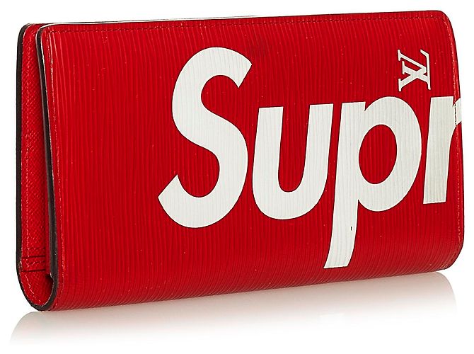 Cartera larga Louis Vuitton Red x Supreme Epi Brazza Roja - vista 2