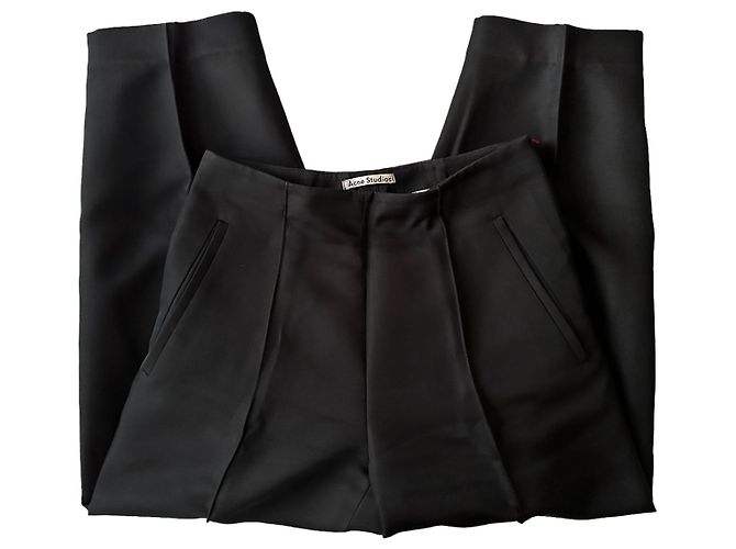 Acne Pantalón negro poli zanahoria - vista 3