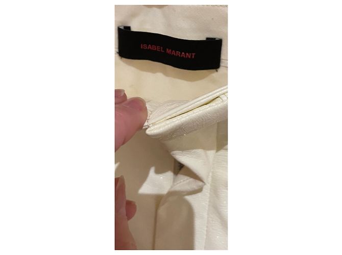 Isabel Marant GIROKIA Kunstlederhose creme - Ansicht 5
