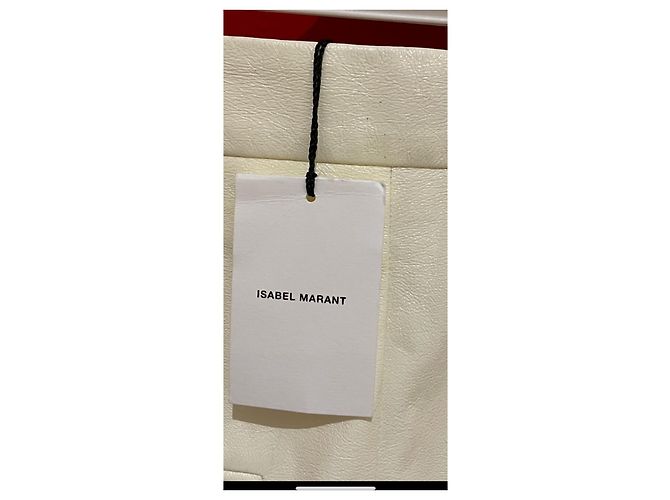 Isabel Marant GIROKIA Kunstlederhose creme - Ansicht 8