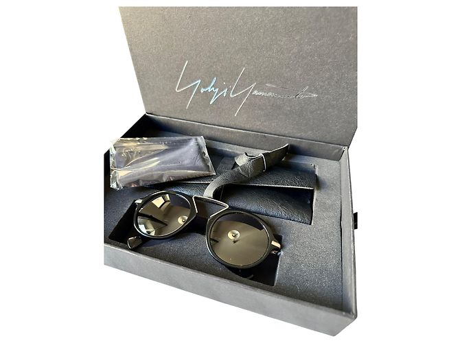Yohji Yamamoto Gafas de sol redondas negras - vista 10