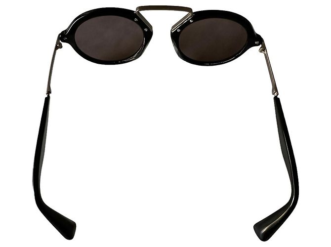 Yohji Yamamoto Gafas de sol redondas negras - vista 2