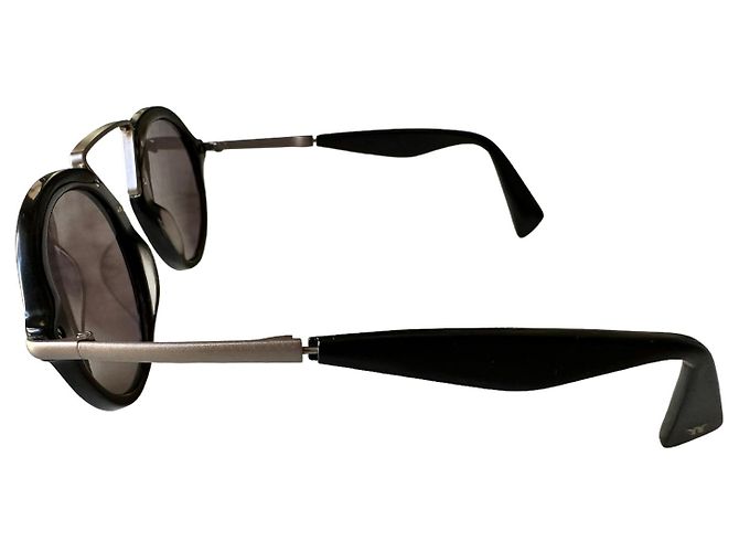 Yohji Yamamoto Gafas de sol redondas negras - vista 3