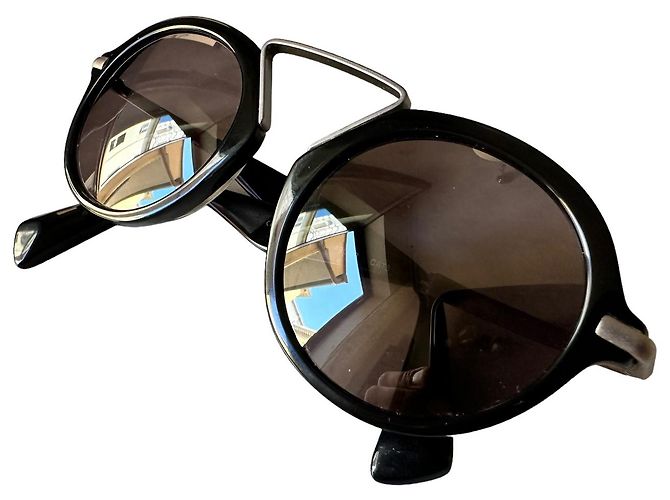 Yohji Yamamoto Gafas de sol redondas negras - vista 5