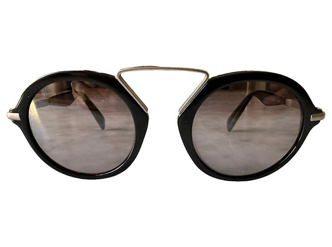 Yohji Yamamoto Gafas de sol redondas negras - vista 6