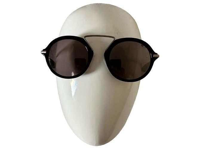 Yohji Yamamoto Gafas de sol redondas negras - vista 7