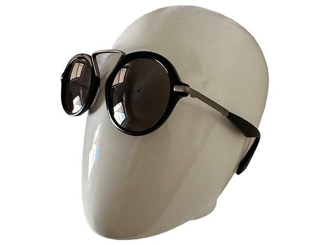 Yohji Yamamoto Gafas de sol redondas negras - vista 8