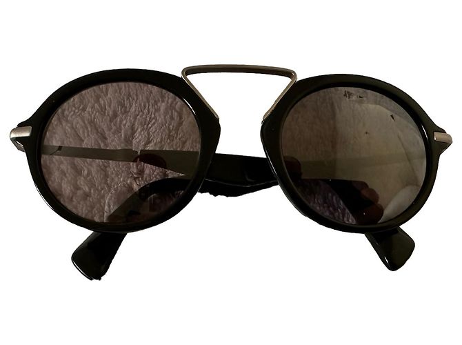 Yohji Yamamoto Gafas de sol redondas negras - vista 9