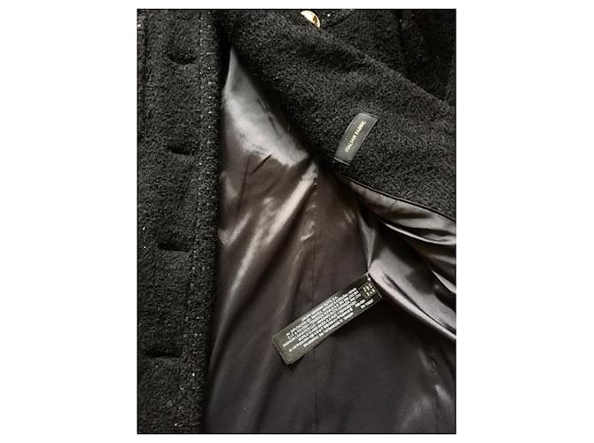 Massimo Dutti black wool gold buttoned jacket/Coat Gold hardware - view 4