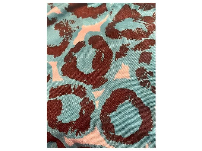 Diane Von Furstenberg Maxi abito DvF Franz in seta turchese e multicolor Multicolore - vista 7