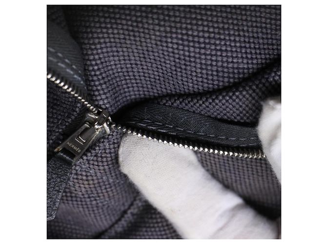 Hermès HERMES Sac Arne Handtasche Canvas Leder Grau Auth bs6147 Braun - Ansicht 12