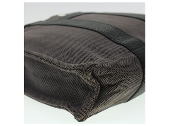 Hermès HERMES Sac Arne Handtasche Canvas Leder Grau Auth bs6147 Braun - Ansicht 14