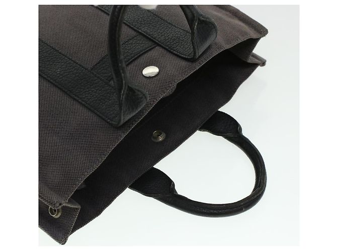 Hermès HERMES Sac Arne Handtasche Canvas Leder Grau Auth bs6147 Braun - Ansicht 7