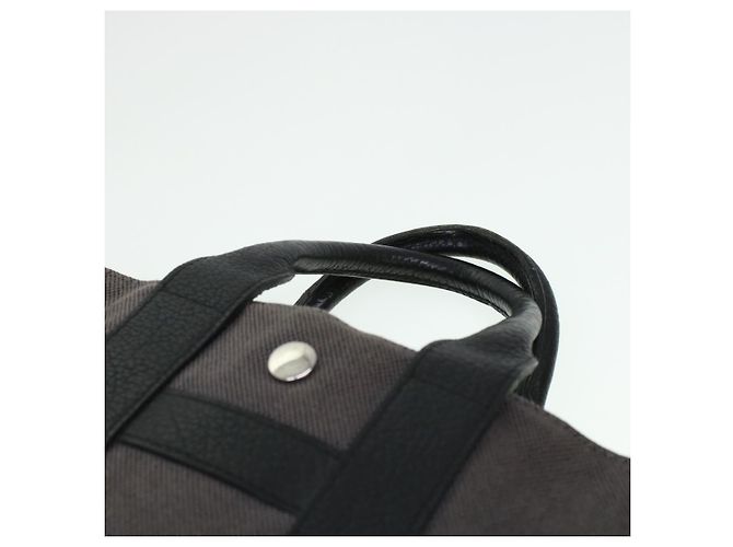 Hermès HERMES Sac Arne Handtasche Canvas Leder Grau Auth bs6147 Braun - Ansicht 9