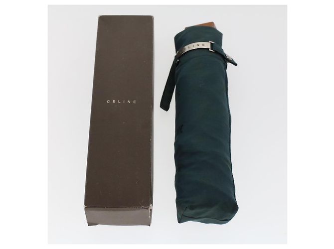 Céline CELINE Macadam Canvas Taschenschirm Nylon Grün Braun Auth Ar9574 - Ansicht 12