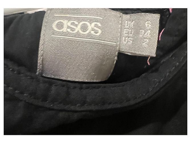 Minivestido Asos de algodón negro rosa y blanco - vista 4