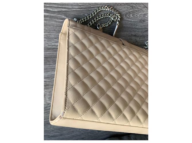Borsa a tracolla Saint Laurent Envelope beige in pelle - vista 13