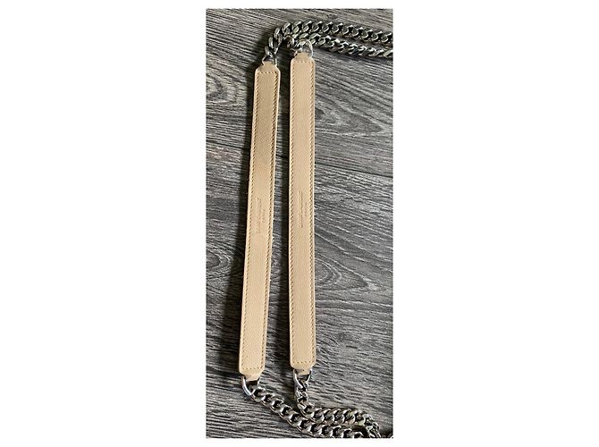 Borsa a tracolla Saint Laurent Envelope beige in pelle - vista 14