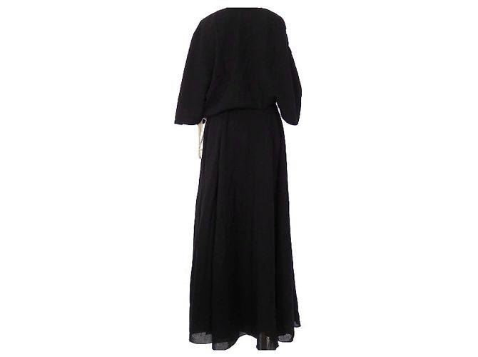 Autre Marque *** Maxi abito con lacci in lana e seta Walk Of Shame Nero - vista 2