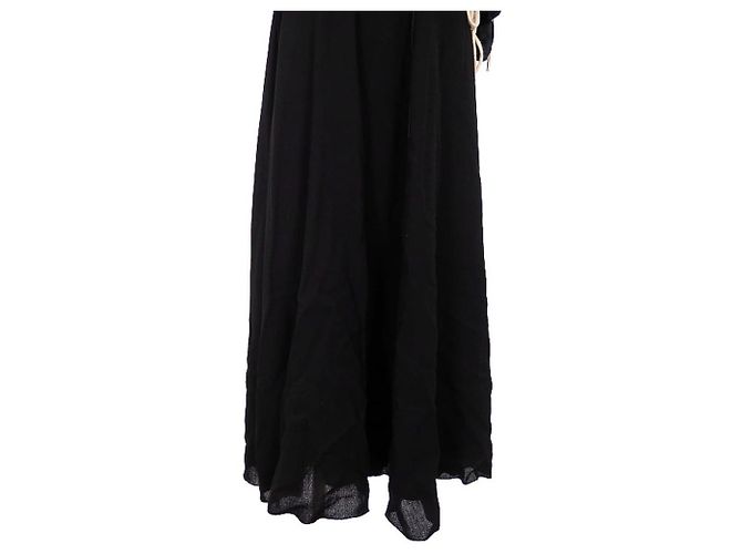 Autre Marque *** Maxi abito con lacci in lana e seta Walk Of Shame Nero - vista 6