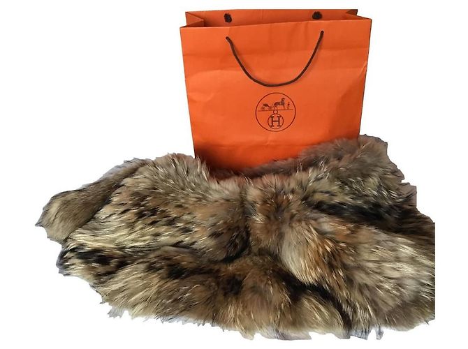 Hermès *** Hermes estola de piel de coyote Castaño - vista 5