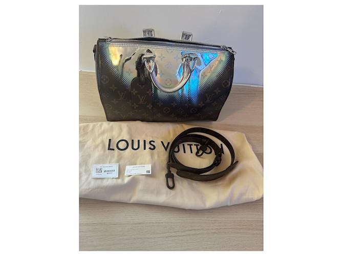 Abbesses Louis Vuitton Keepall 35 Nebula Marron Argenté - vue 8