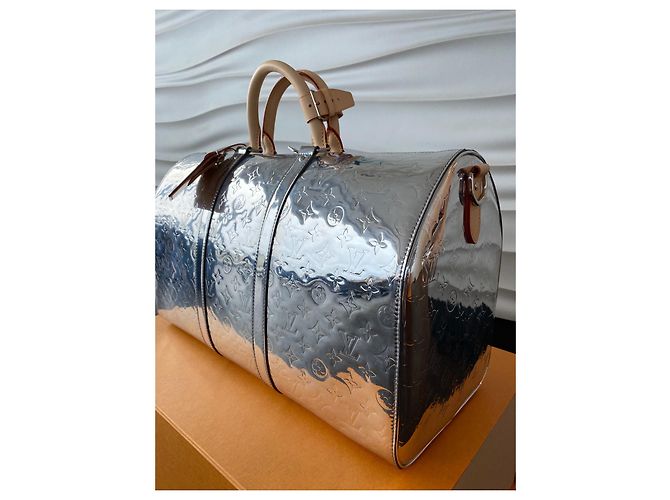 Keepall Louis Vuitton Keepal 50 bandoulière 50 Argento - vista 2