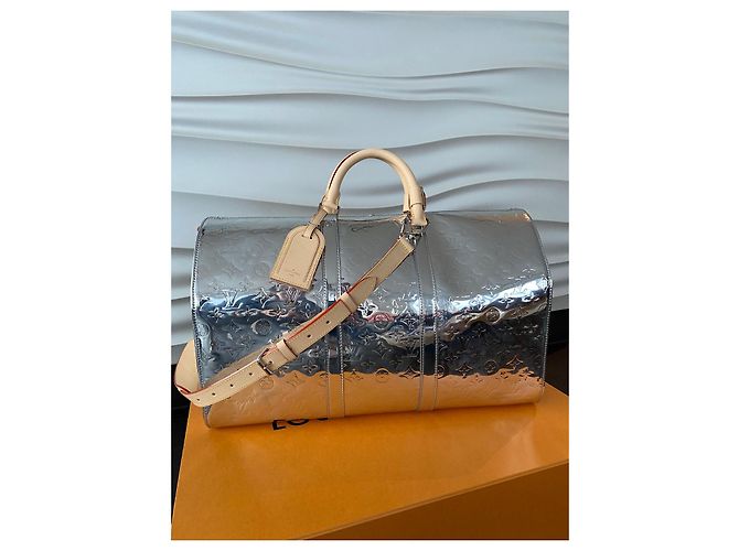Keepall Louis Vuitton Keepal 50 bandoulière 50 Argento - vista 6