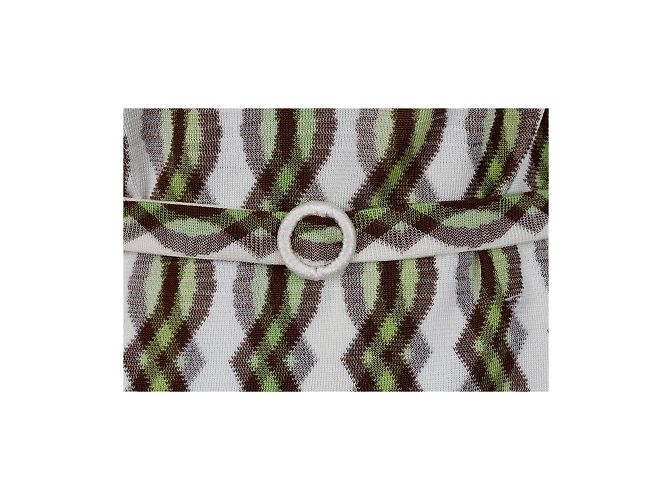Vestido envelope Missoni em viscose verde e marrom Multicor - vista 3