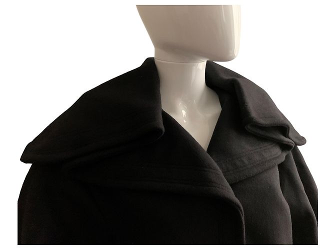 Jacquemus Abrigo oversize de lana negro - vista 12