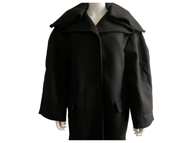 Jacquemus Abrigo oversize de lana negro - vista 14