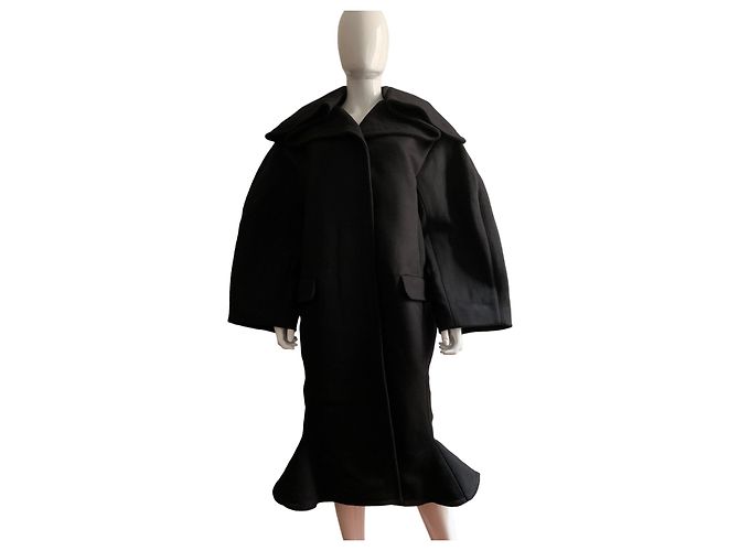 Jacquemus Abrigo oversize de lana negro - vista 8
